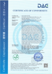 RoHS Certificate of Conformity