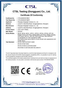 LED LIGHT PANEL CE EMC Certificate