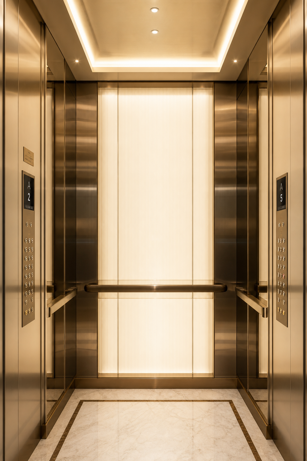 Light guide panel applied as an illuminated elevator cabin wall panel