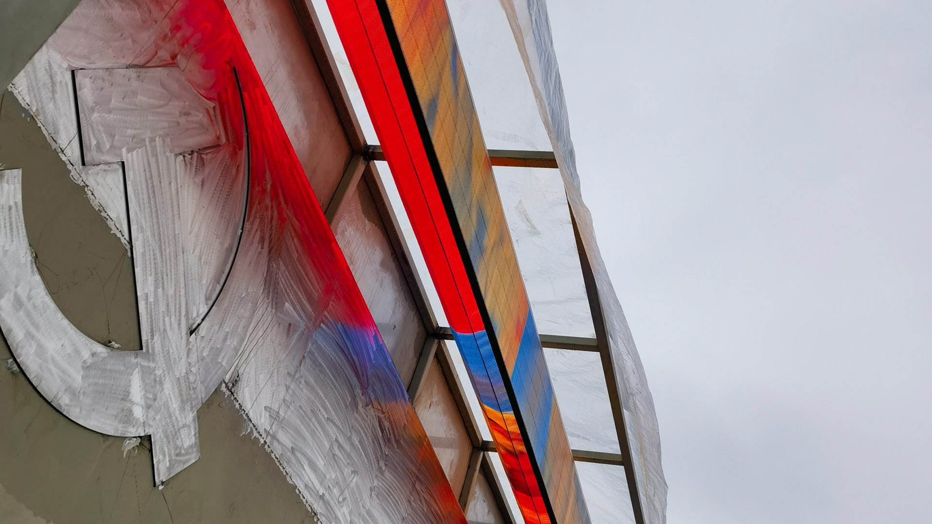 Rollable LED display installed outdoors at a cultural tourism heritage site in Shanxi, China