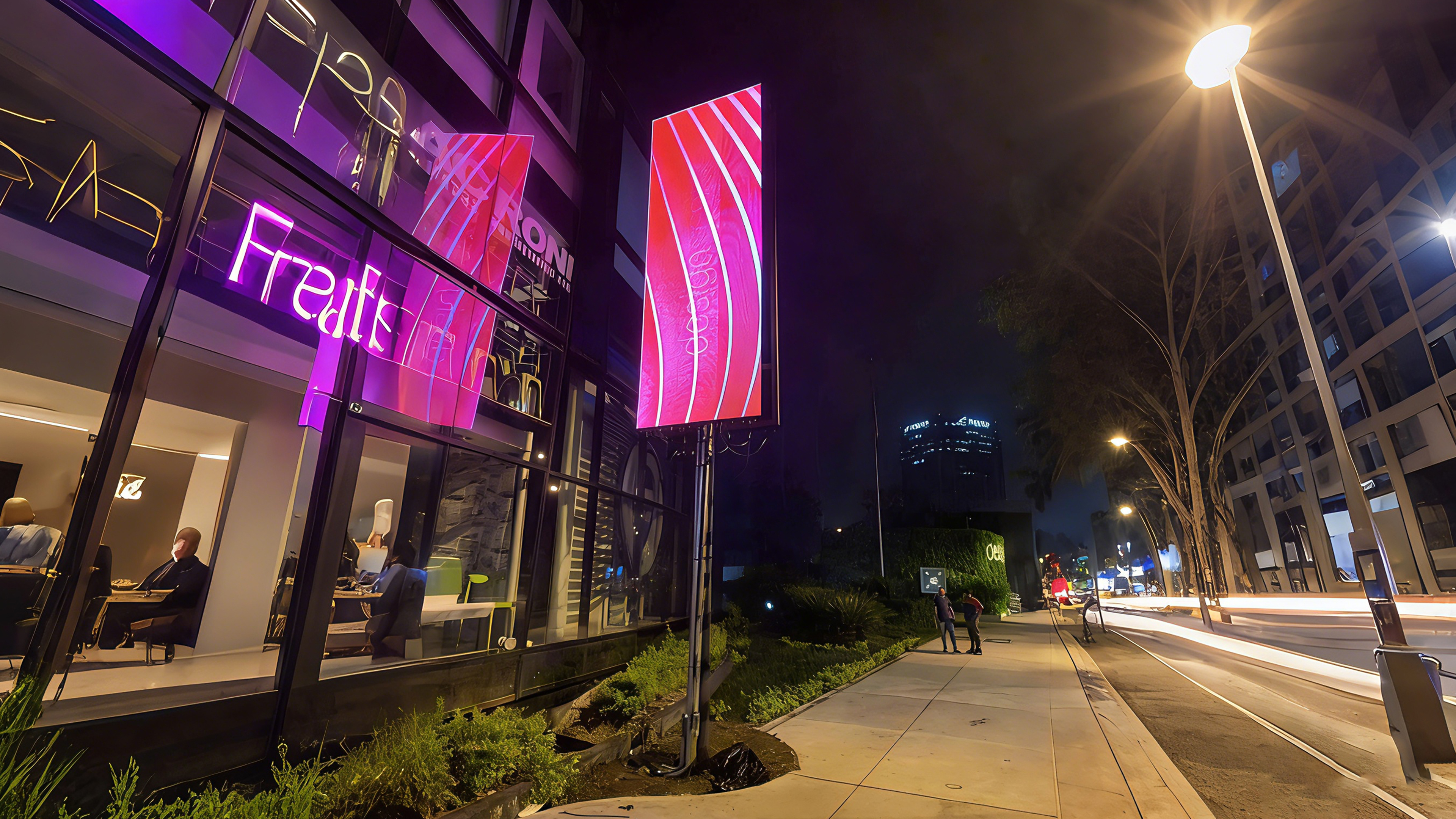Guatemala double-sided pole LED display installation
