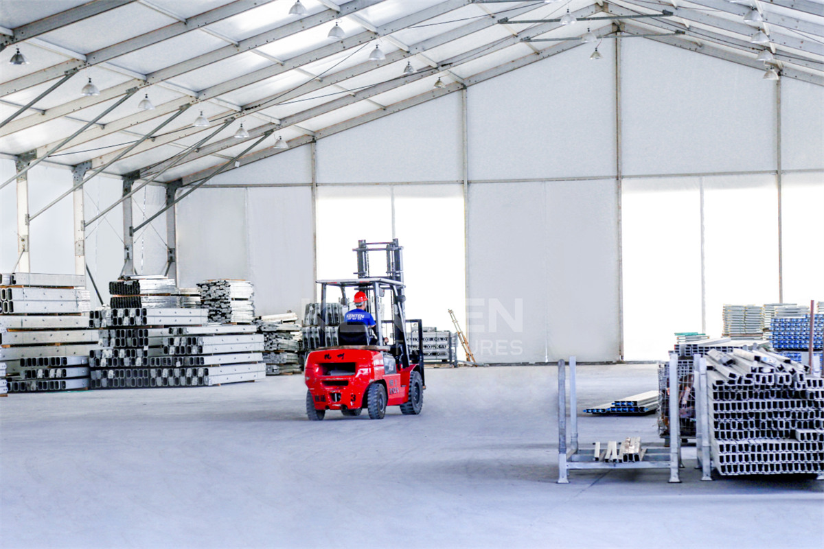 Large warehouse structure tent for industrial storage