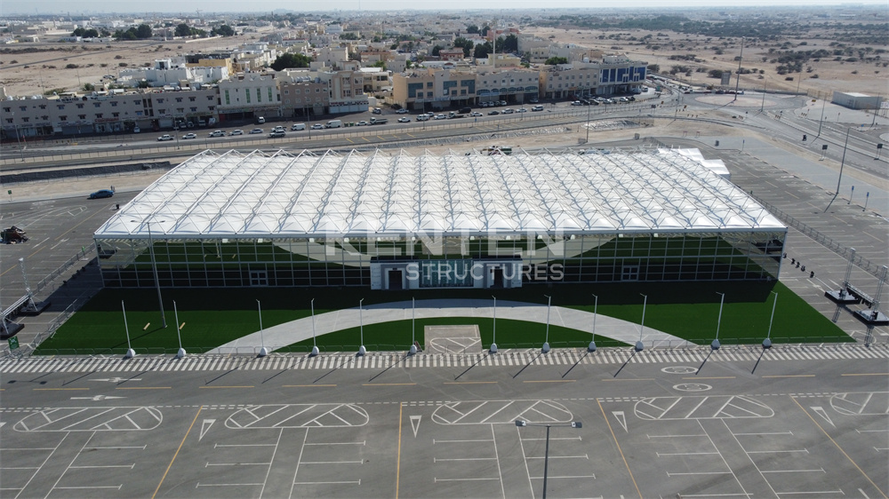Pyramid structure tent exhibition hall for the Doha Photography Festival