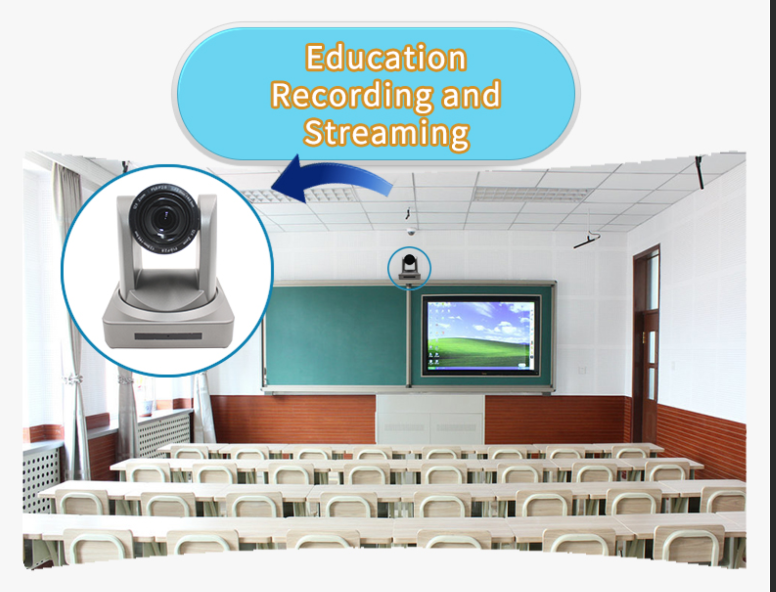 Live streaming camera in a classroom environment