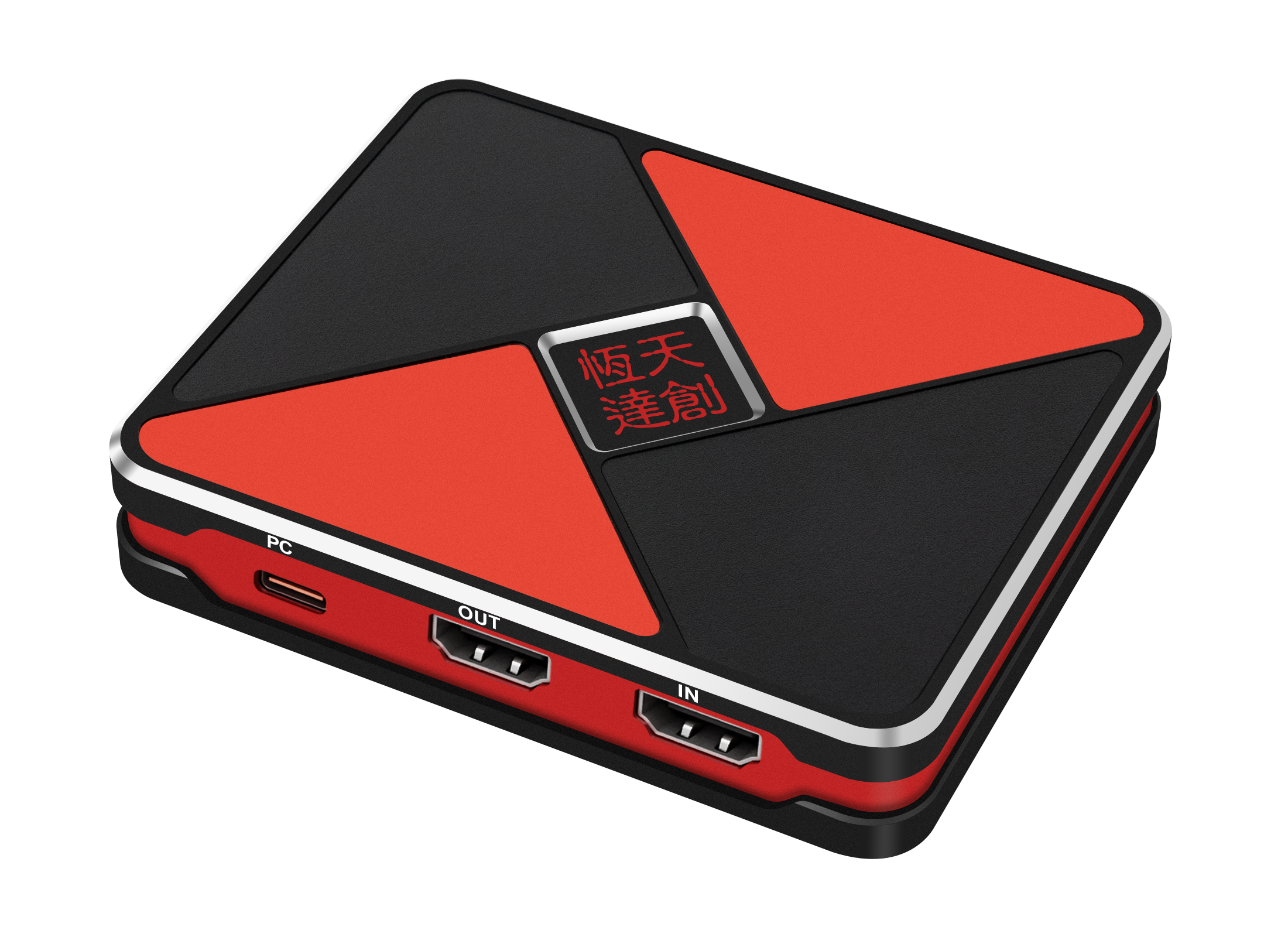 USB 4K capture card with aluminium housing used for 4K live streaming capture