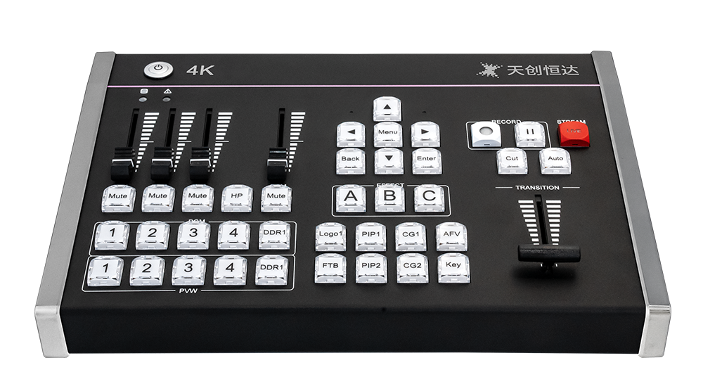 TCHD-840 Pro production switcher with 4K HDMI and NDI hybrid input for multi-platform worship streaming