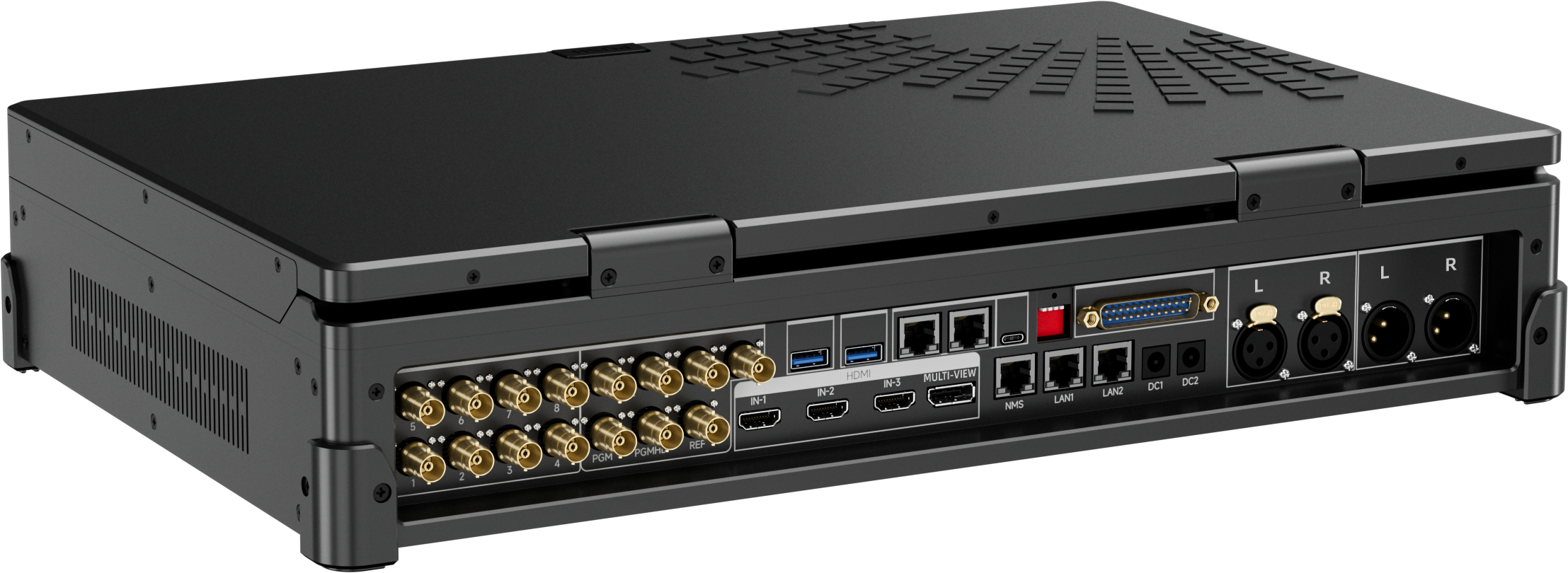 TCHD-812 Ultra 12-channel 4K live stream switcher with 17.3-inch full HD local monitor