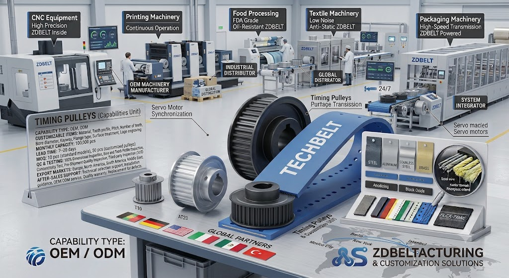 Aluminum timing pulleys in an automated production line scenario