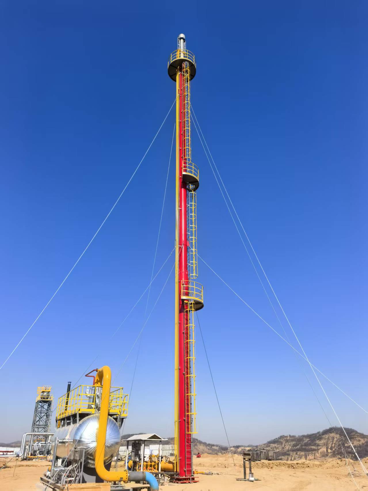 Guyed-Wire supported Elevated flare - Zexuan