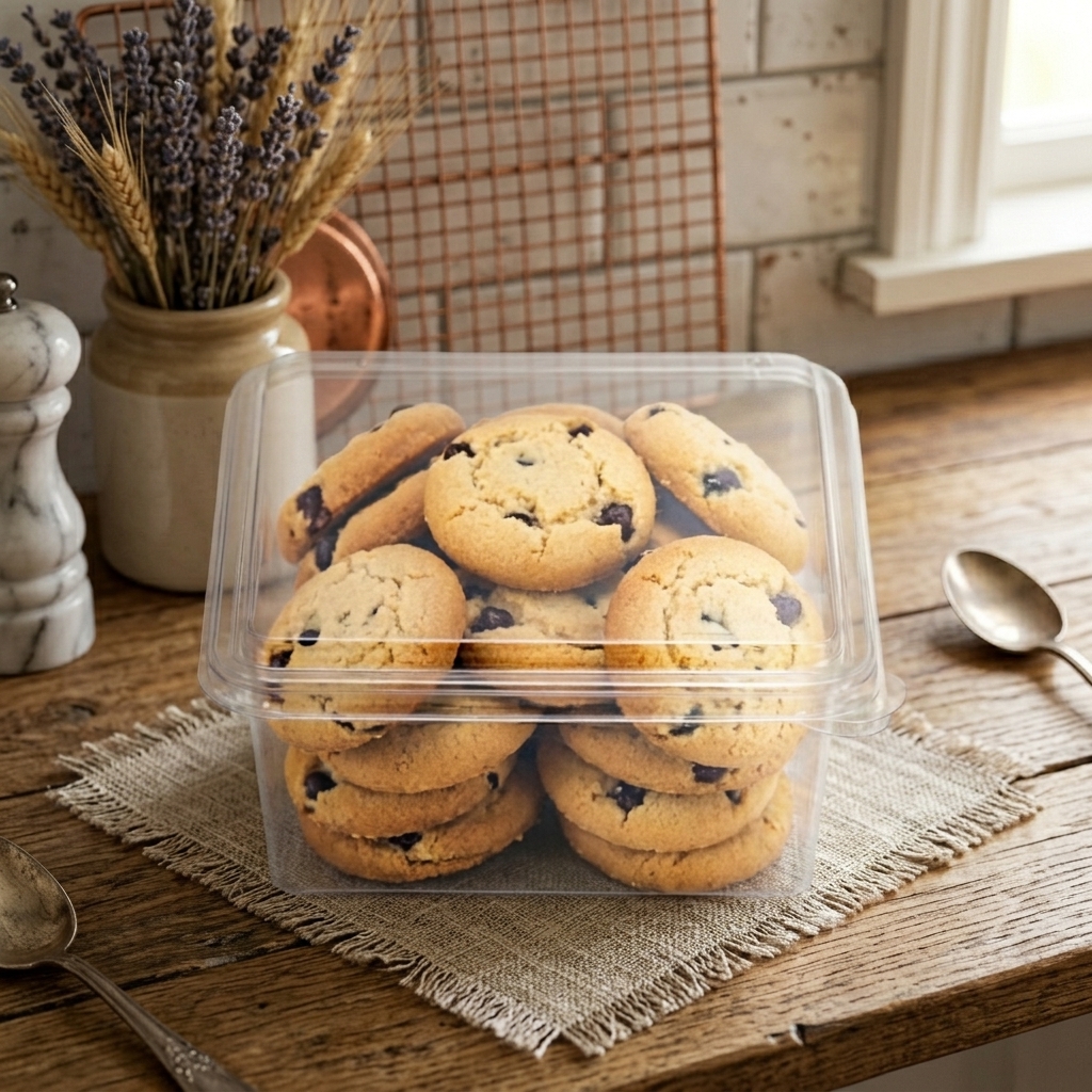 Food grade PET bakery packaging for cookies, bread, desserts, mousse, sushi and tiramisu