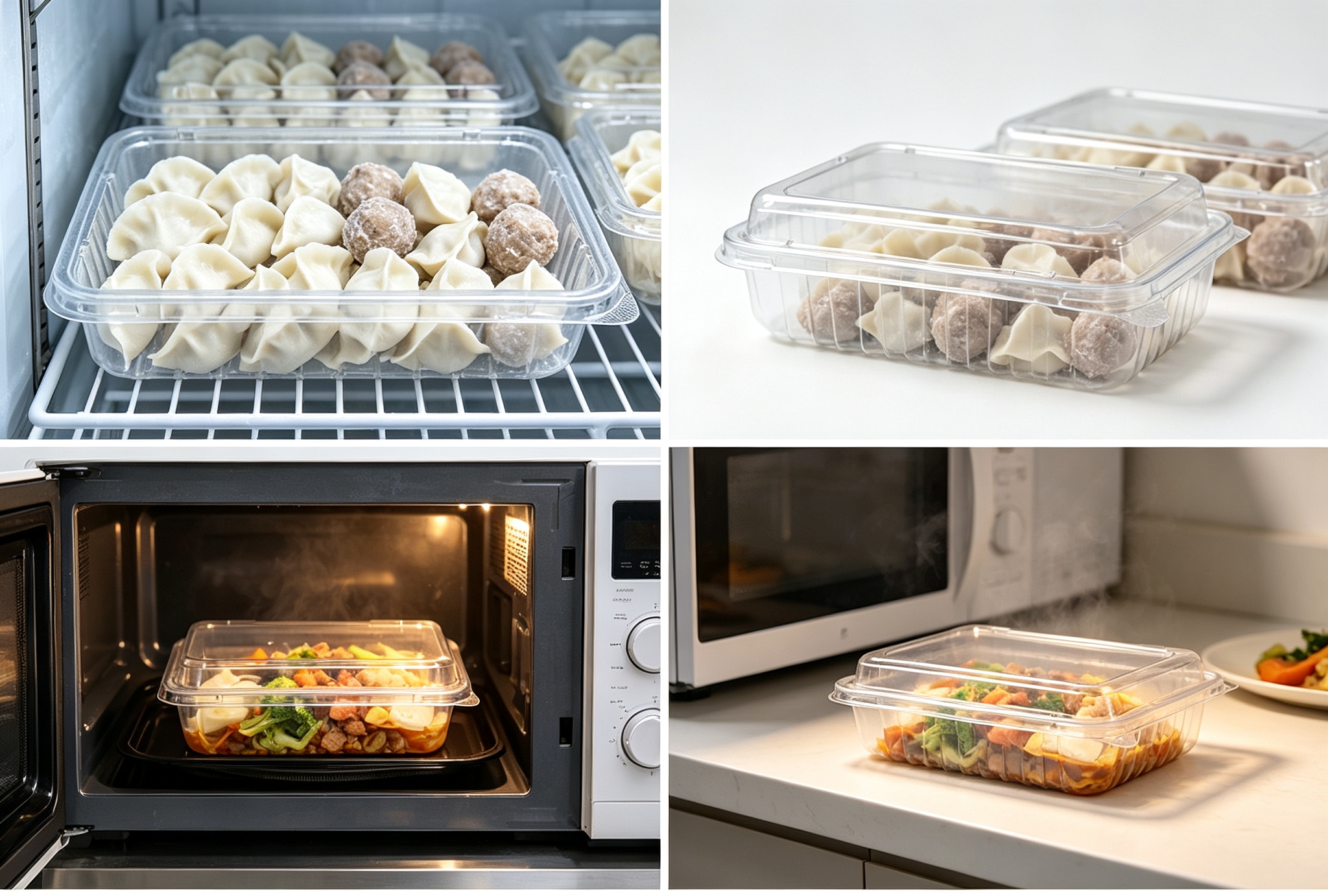 Thermoformed food trays used across chilled, ambient and frozen temperature zones in bakery and food retail supply chains