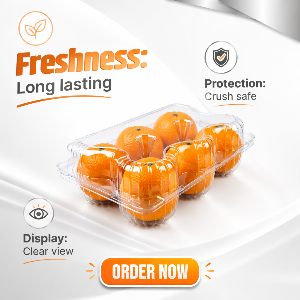 Clear PET clamshell with berries