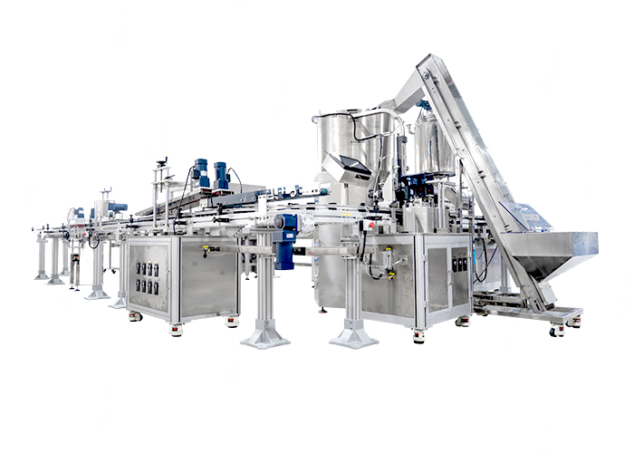 JHF-6 SIX NOZZLE LIPBALM HOT FILLING AND COOLING LINE