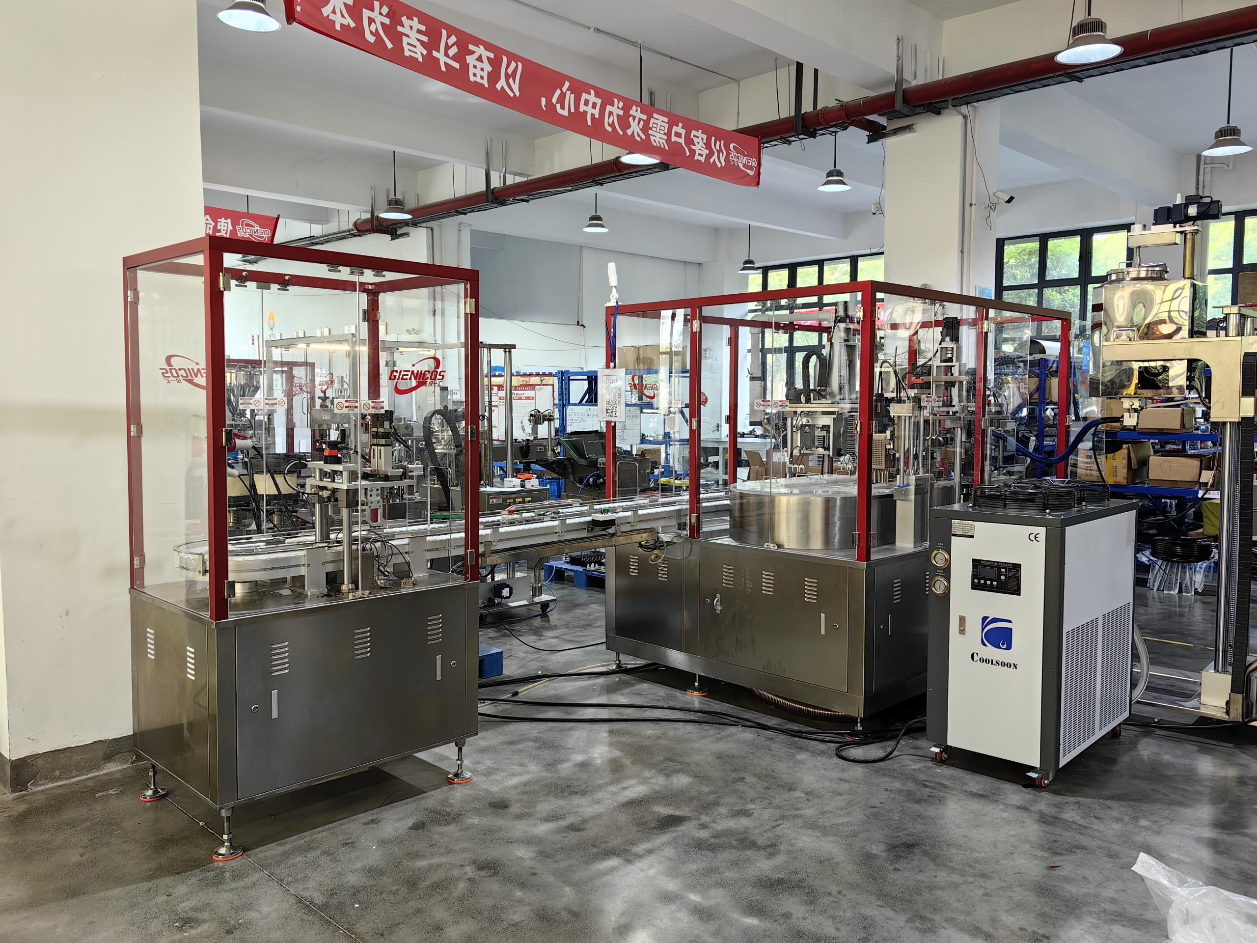 SILICONE MOLD LIPSTICK FILLING MACHINE IN GIENICOS FACTORY SITE
