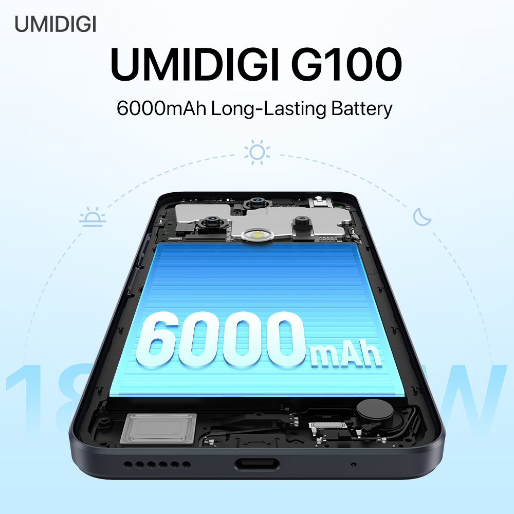 UMIDIGI G100 6000mAh larger battery