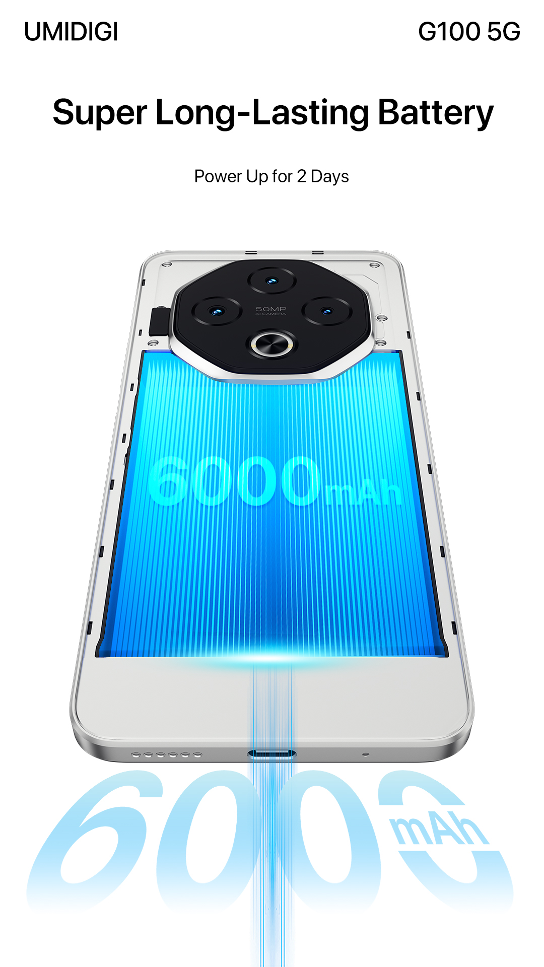 UMIDIGI G100 5G 6000mAh large battery smartphone