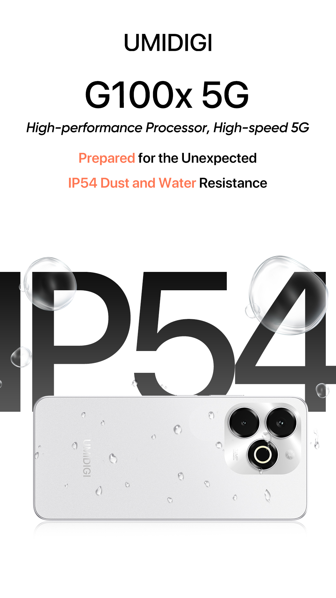UMIDIGI G100x 5G IP54 protection feature