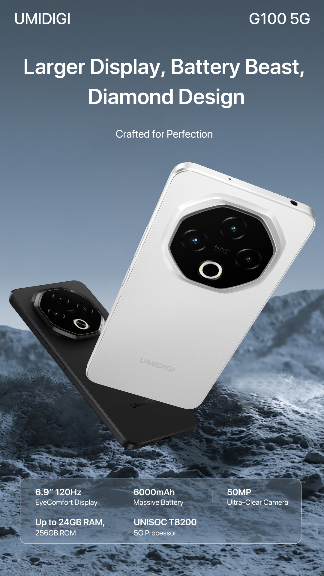 UMIDIGI G100 5G - full screen display