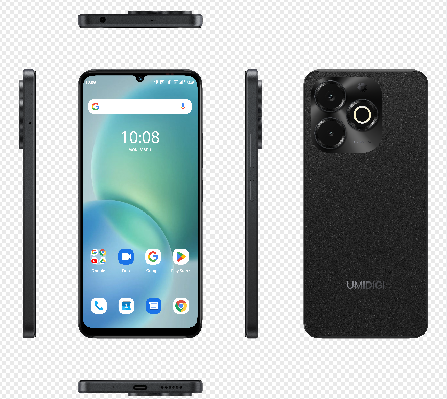 UMIDIGI G9x Sand Black smartphone front view