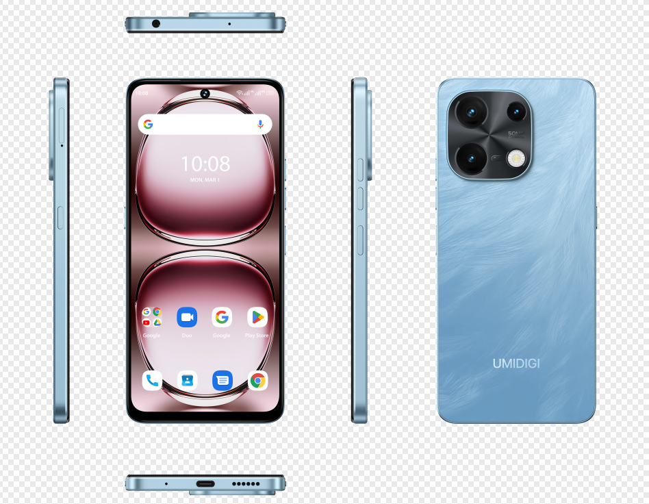 UMIDIGI Note 100 5G Interstellar Blue back view