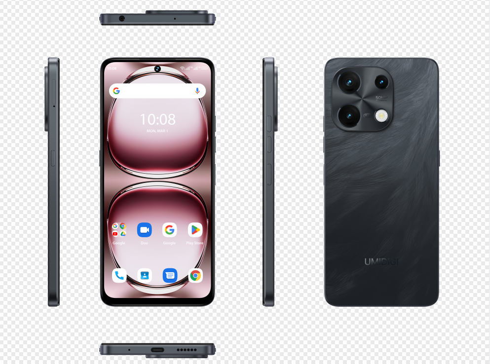 UMIDIGI Note 100 5G Rock Black back view