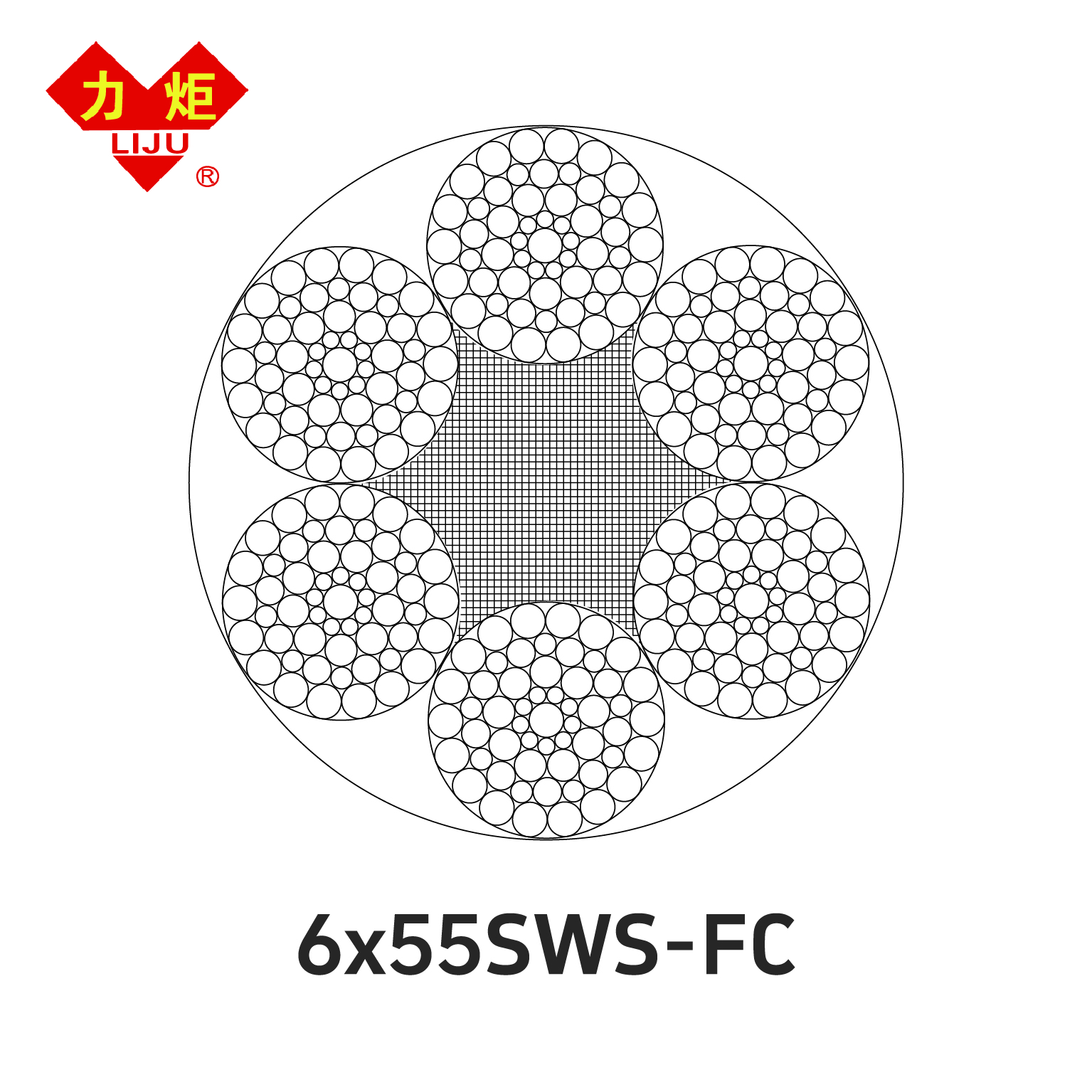 Offshore & Marine Wire Rope 6x55SWS-FC