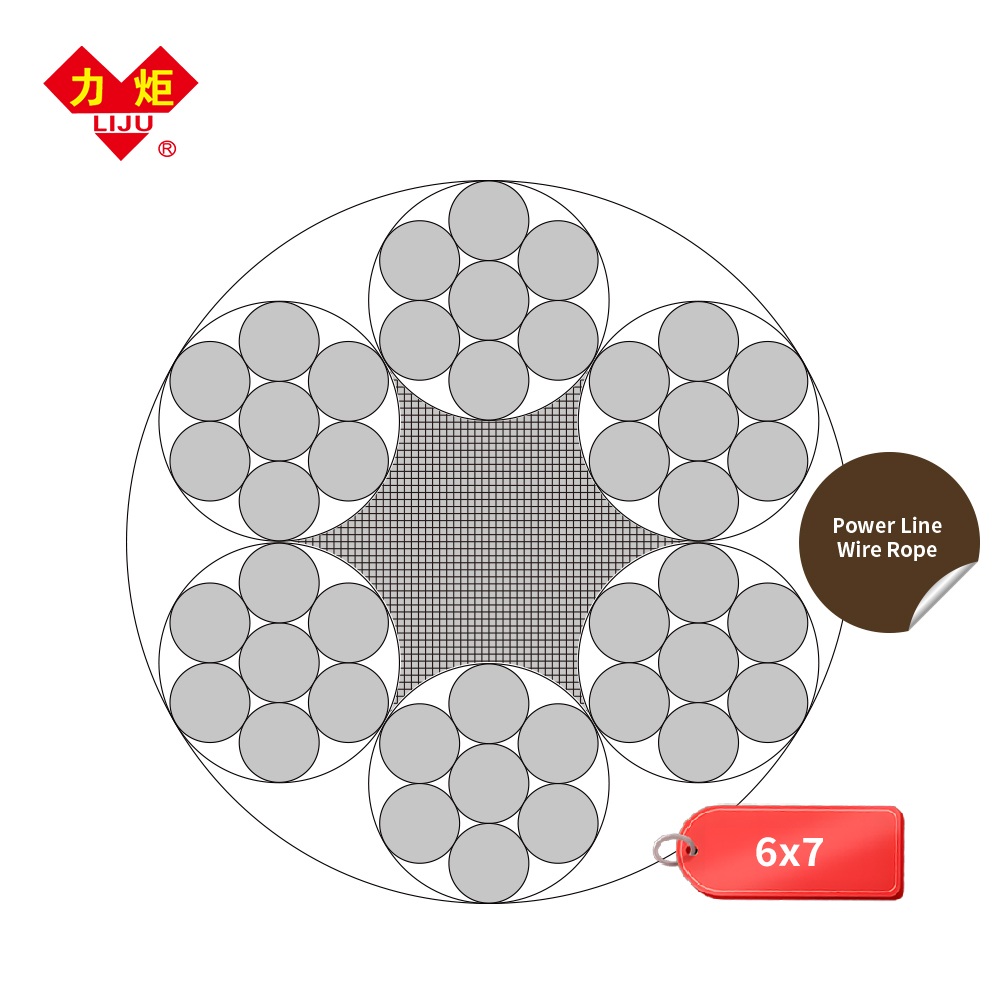 6x7 galvanized power wire rope