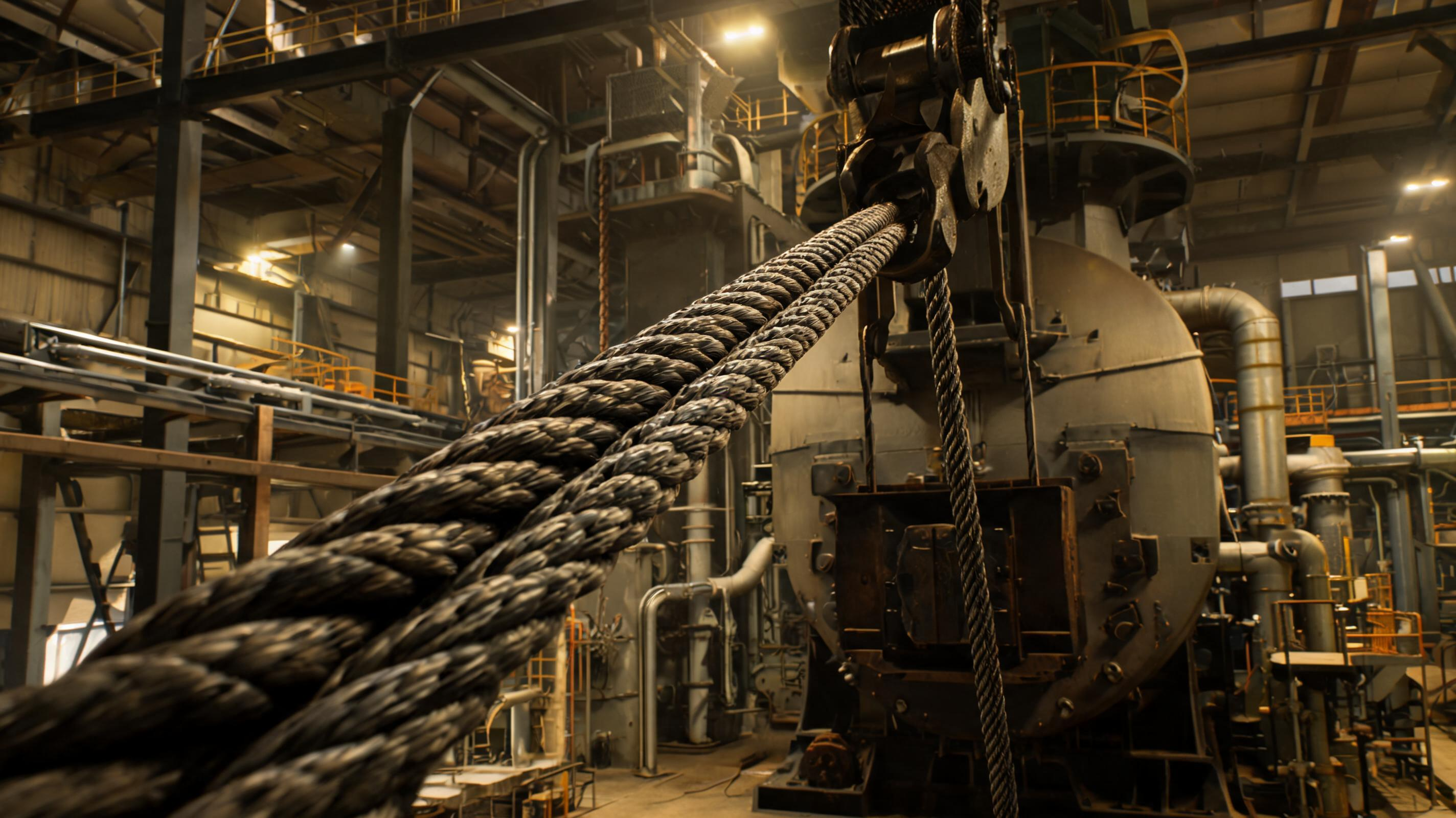 Heavy-duty steel wire rope in a heavy industry hoisting application
