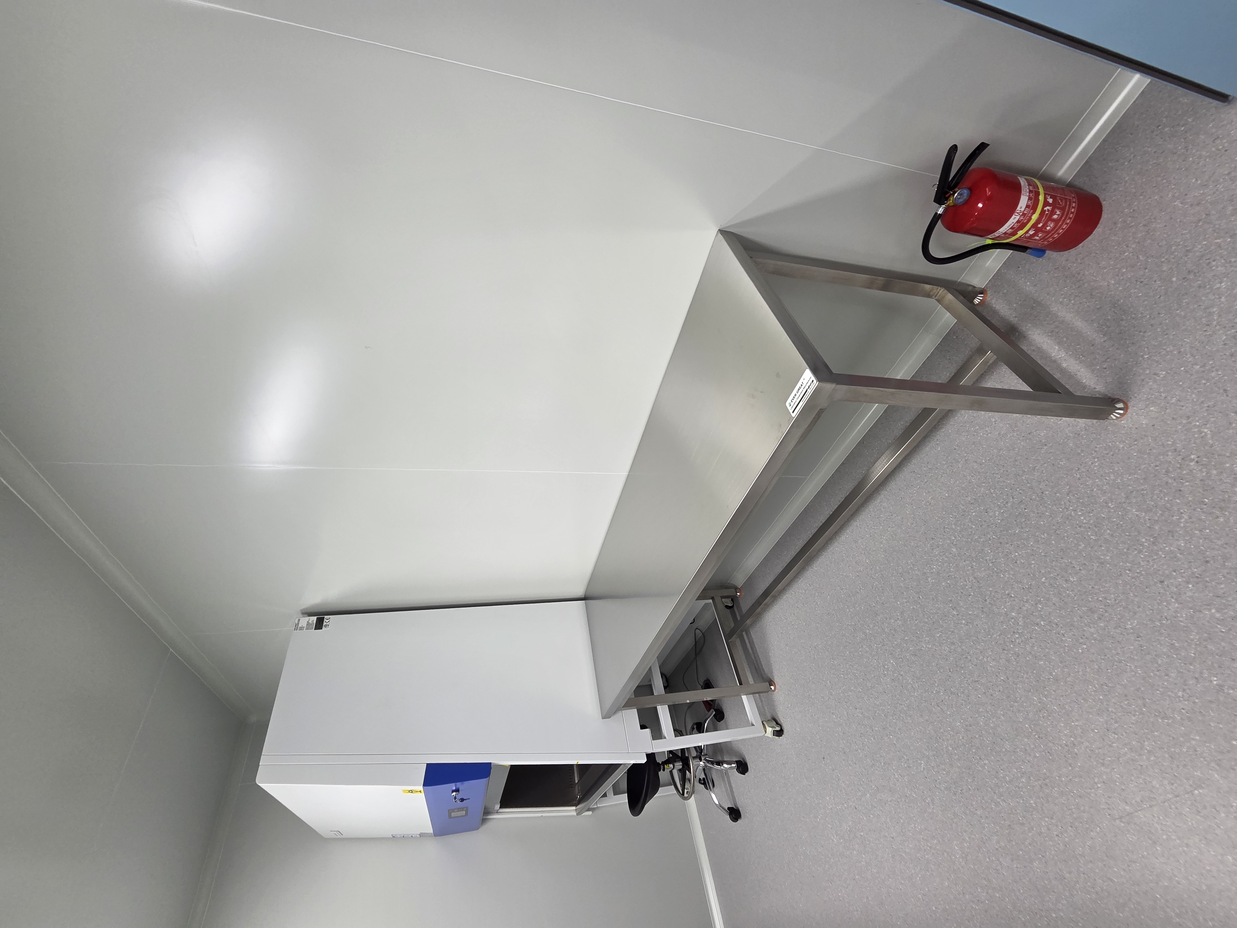 Stainless steel laboratory workbench and fume hood installed in a cleanroom project in Kenya