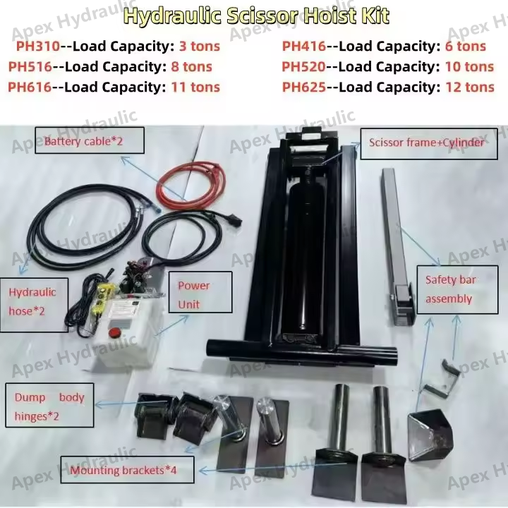 dump-trailer-scissor-hoist-power-unit-and-mounting-components