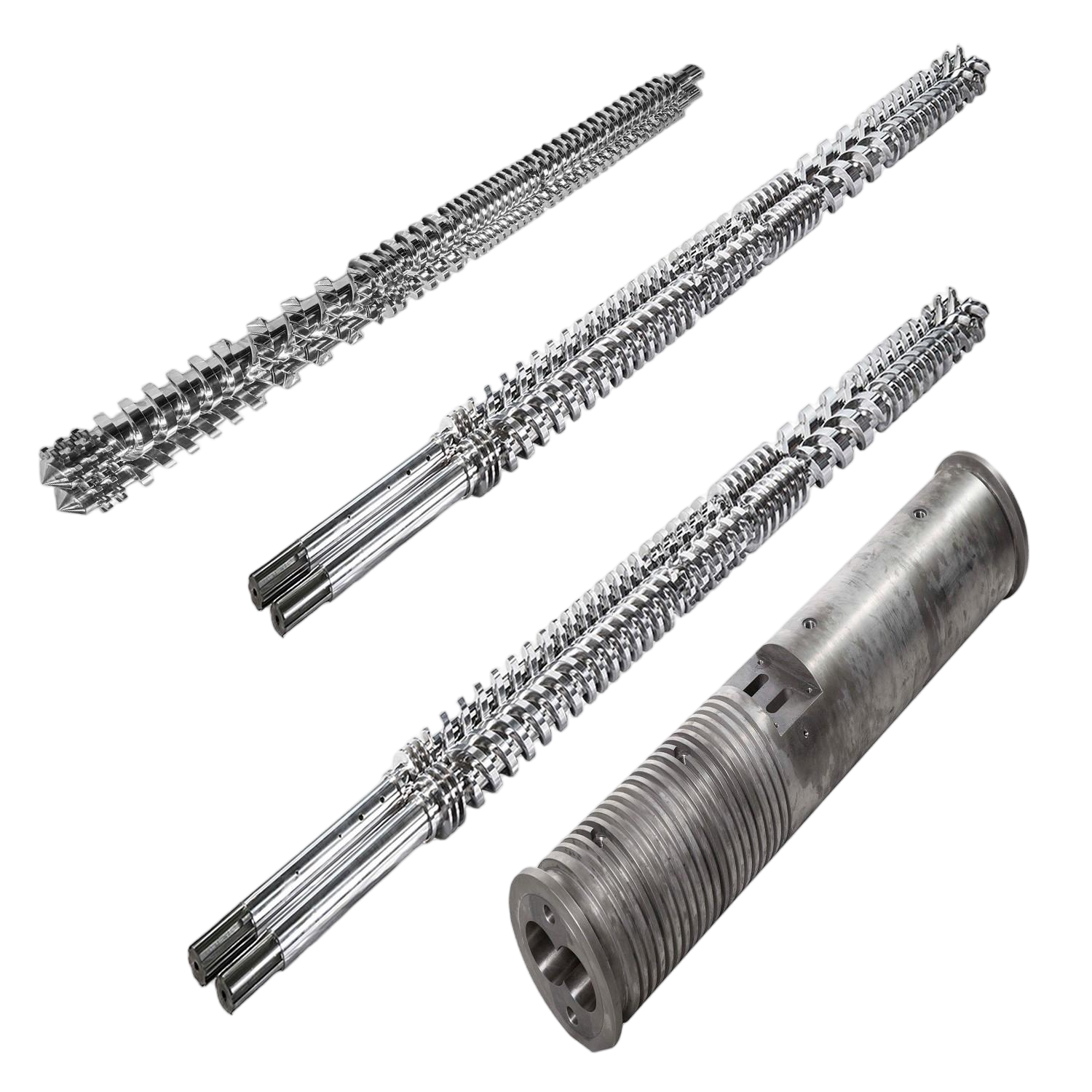 Parallel twin screw barrel