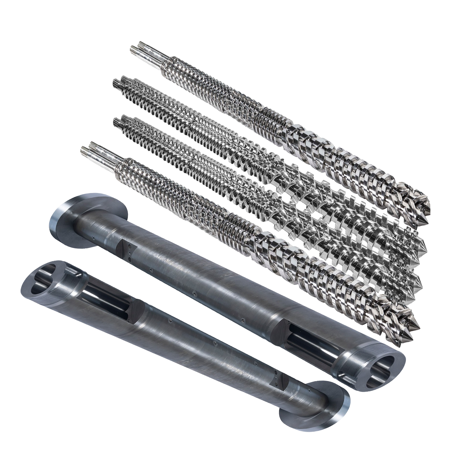 Parallel twin screw barrel