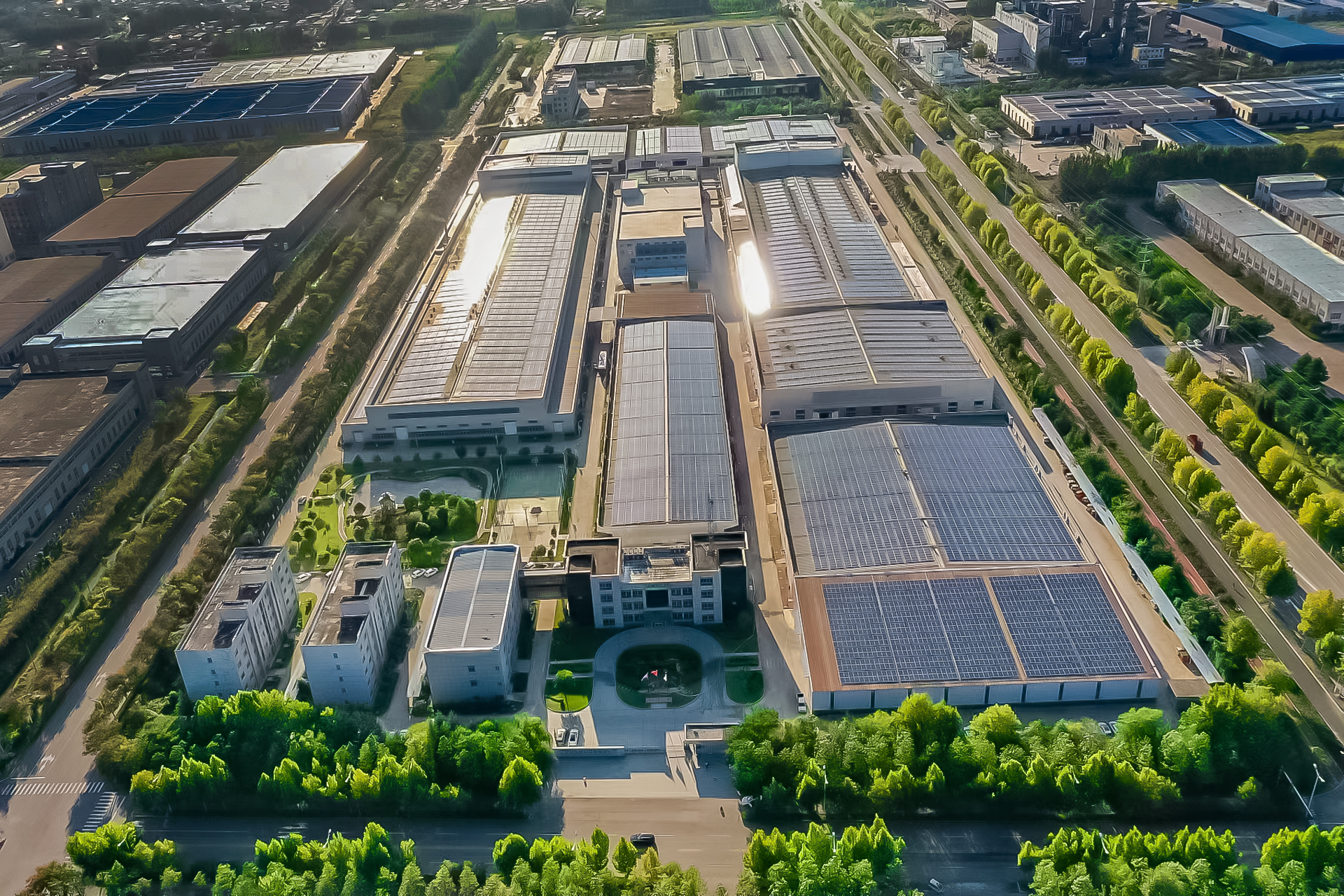 Panoramic view of SHKFILM factory in Sishui Economic Development Zone, Shandong Province