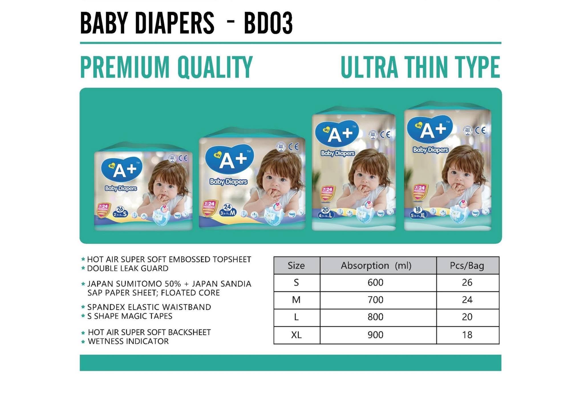 My A+ Brand Baby Diapers