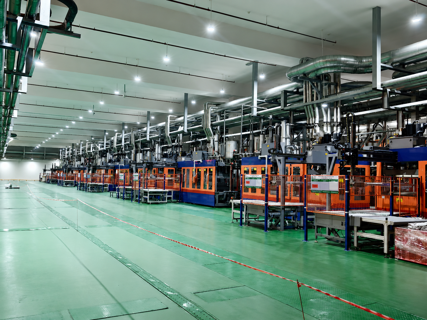 Molded fiber production workshop running a pulp molding line during the production ramp-up phase