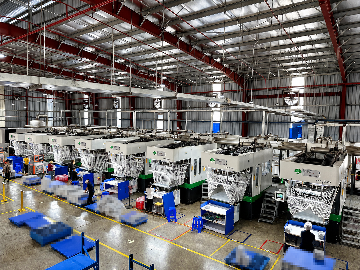 ZAD-8565D pulp molding industrial packaging machine in production at Gaoyi Packaging