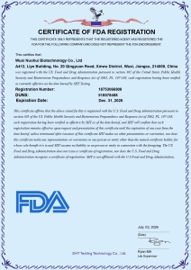 Certificate of FDA Registration