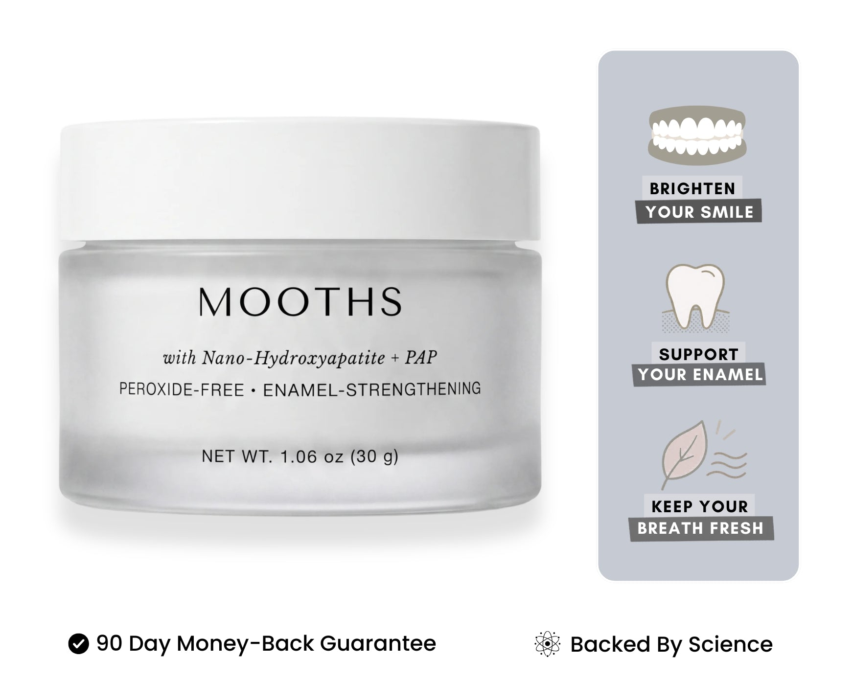Teeth whitening powder jar with printed label, representing the fourth-ranked kit format for private-label sourcing
