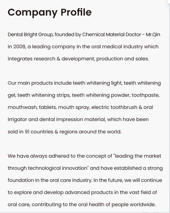 GlorySmile Factory company profile image for private-label teeth whitening kit inquiries and catalogue downloads