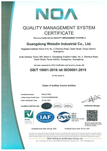 QUALITY MANAGEMENT SYSTEM CERTIFICATE