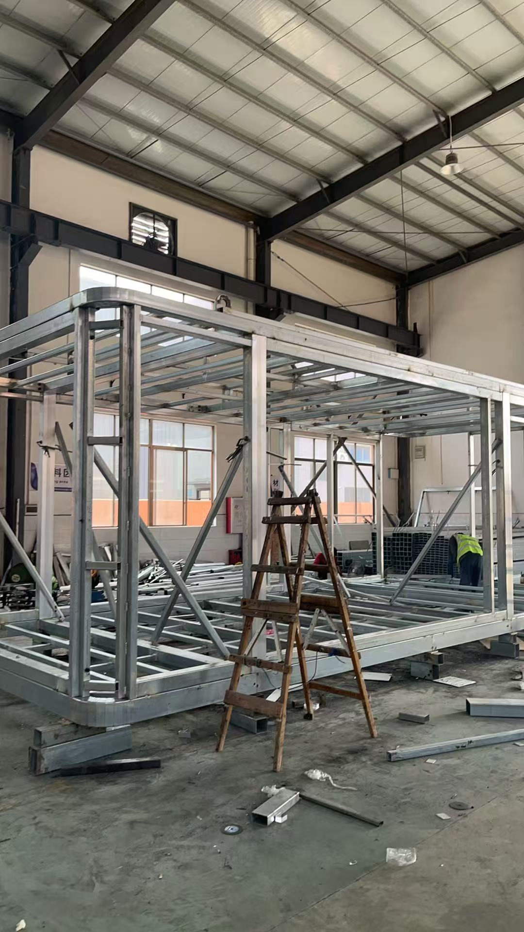 Factory manufacturing site of modular capsule house producer in Guangdong, China