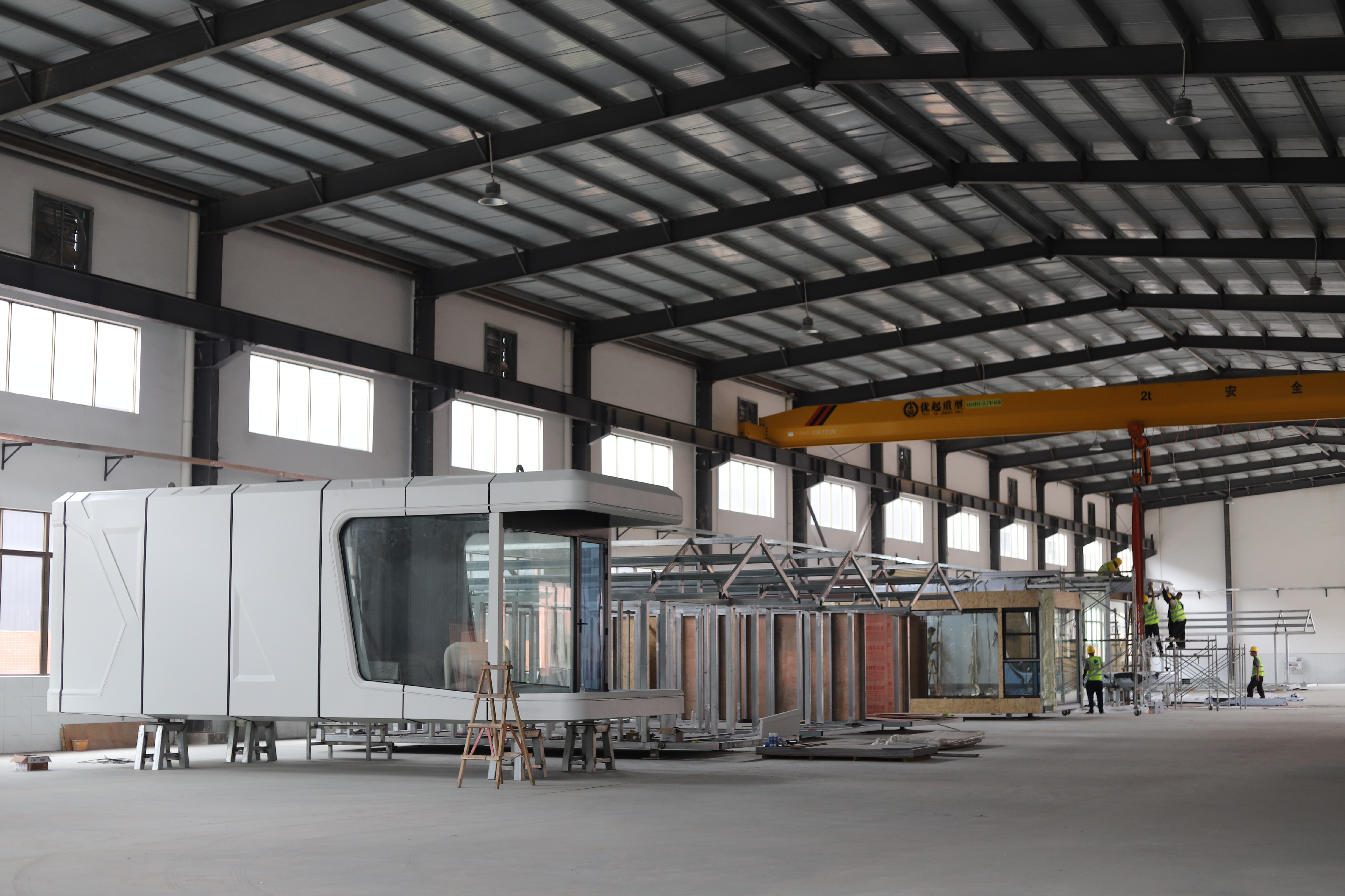 Factory manufacturing site of BOITO-MINGSU capsule house production
