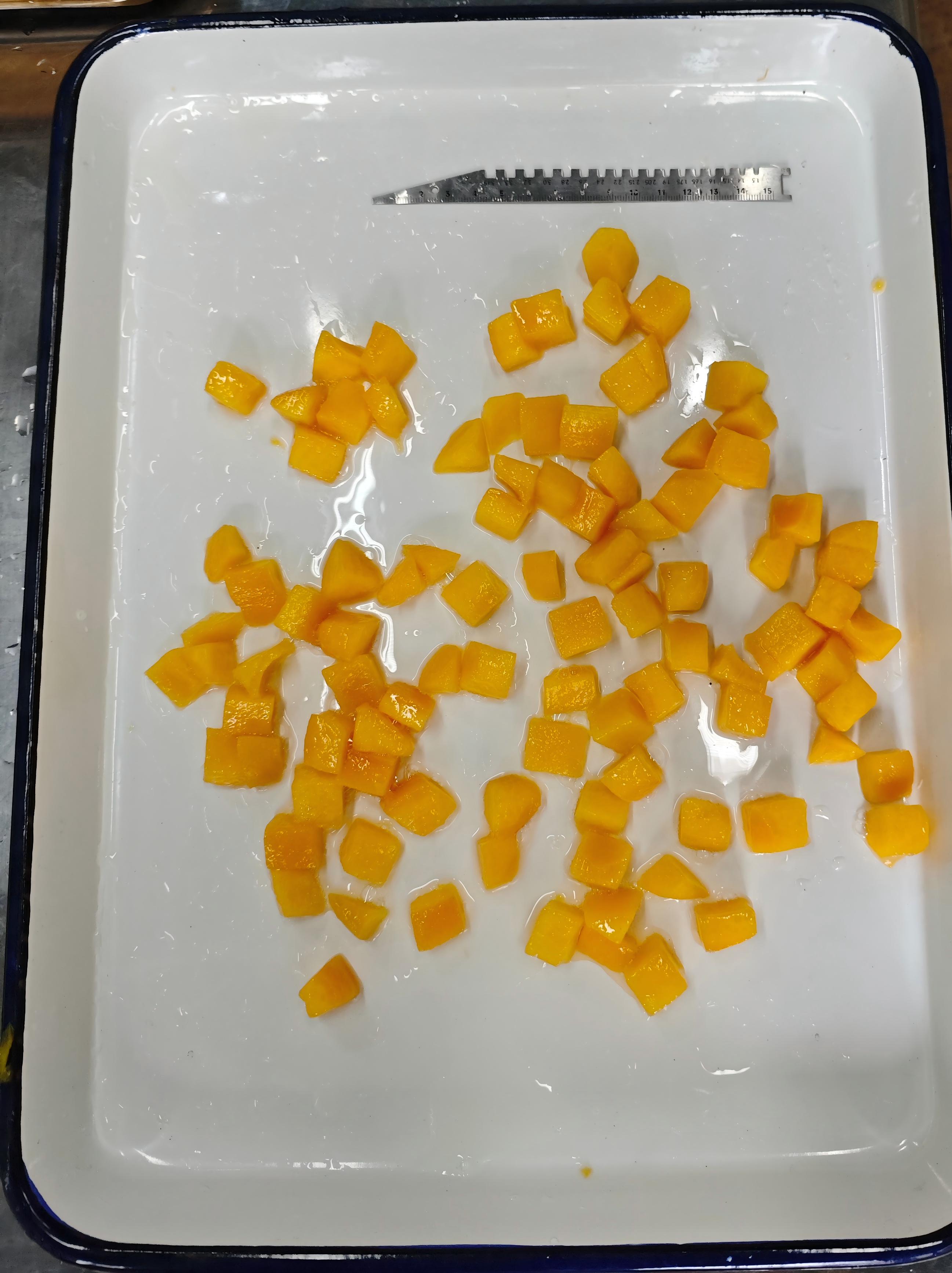 yellow peach dices