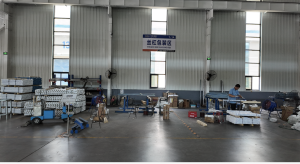 Threaded rod packaging operation area