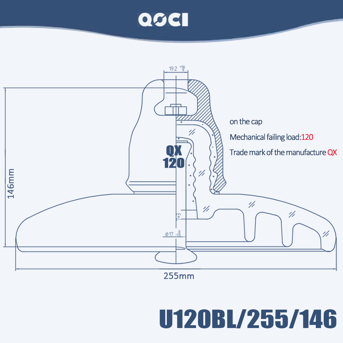 U120B Suspension Glass Insulator
