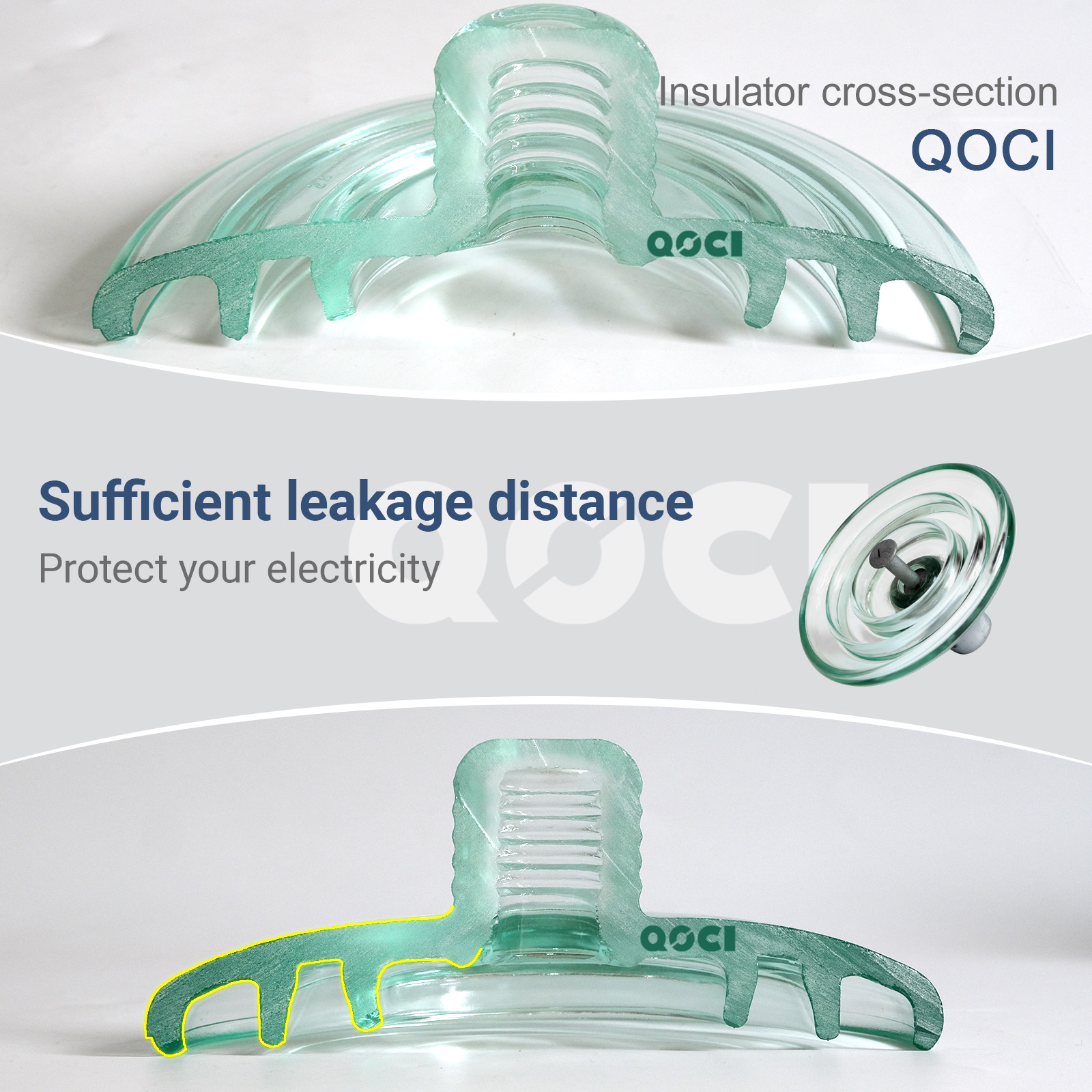 U70BL Suspension Glass Insulator