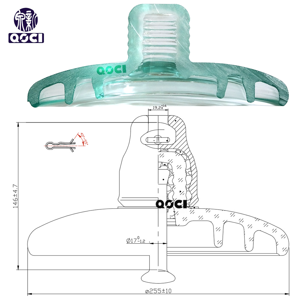 U70BL Suspension Glass Insulator