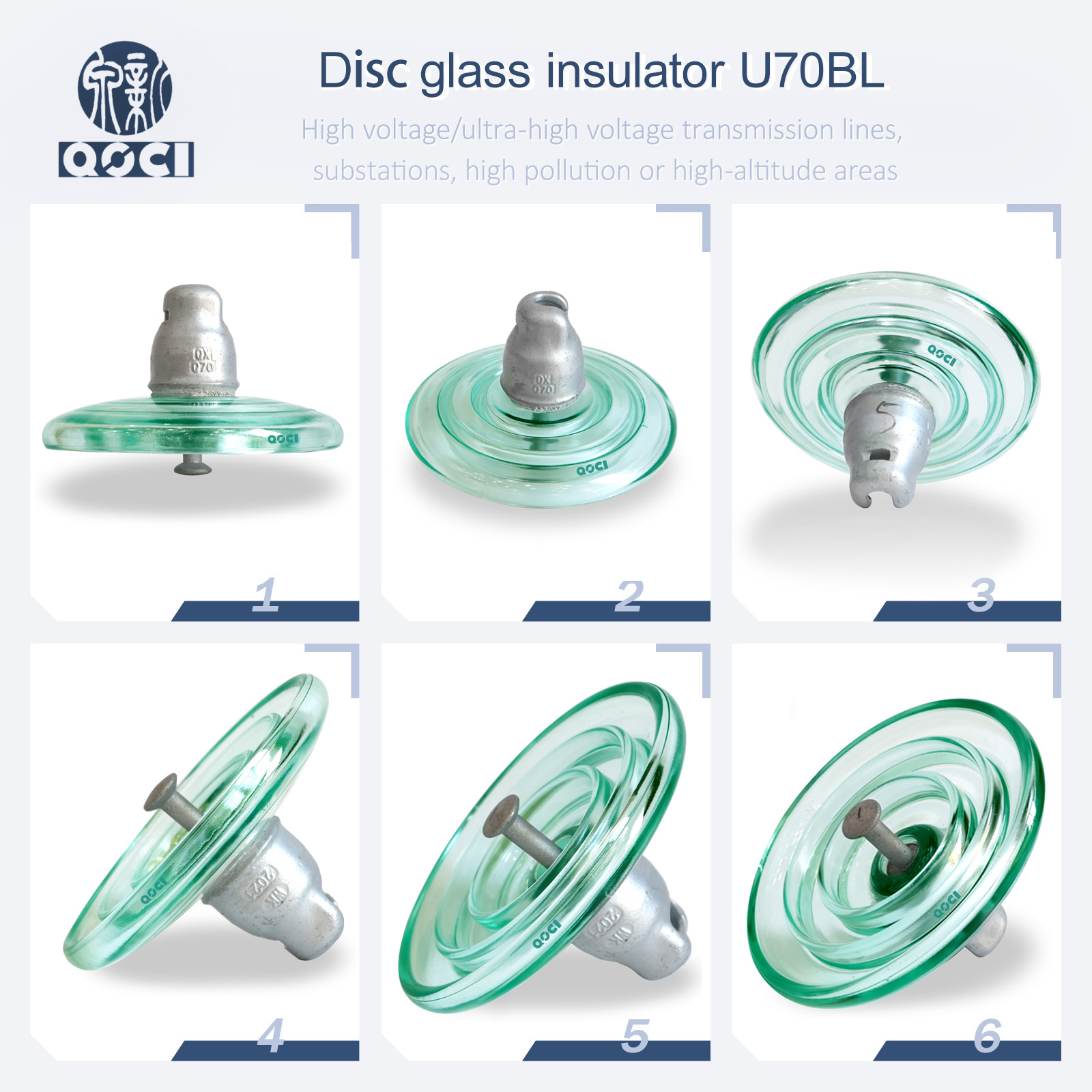 U70BL Suspension Glass Insulator
