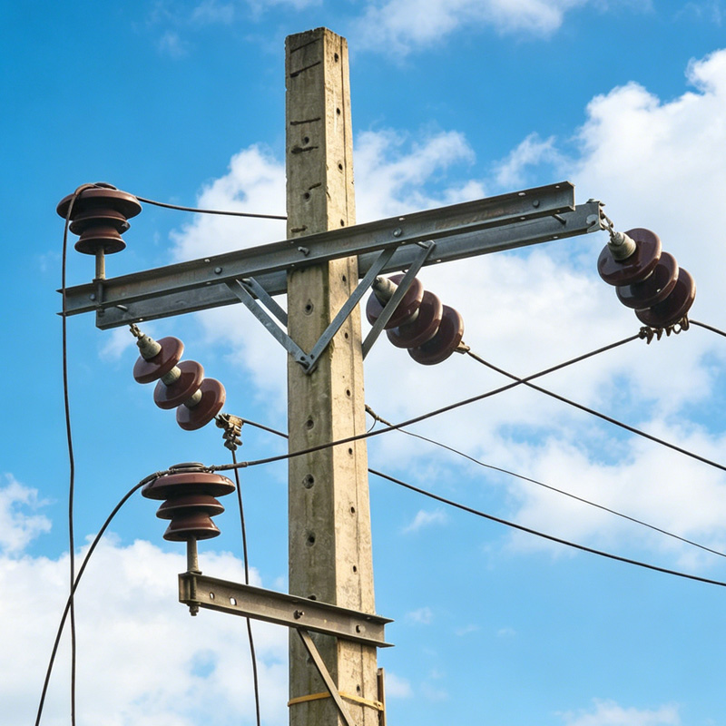 Disc-shaped porcelain suspension insulator used in transmission lines