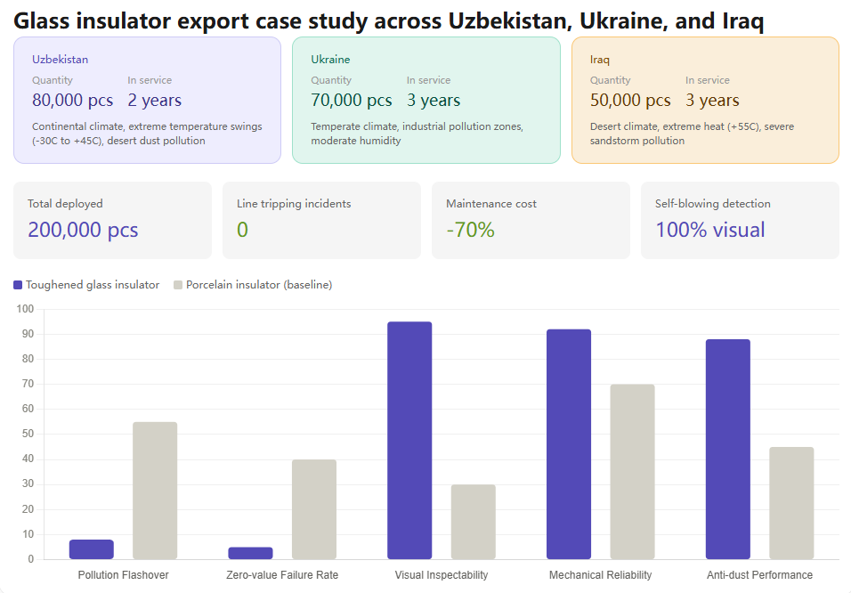 QOCI Electric glass insulator export case study across Uzbekistan, Ukraine and Iraq